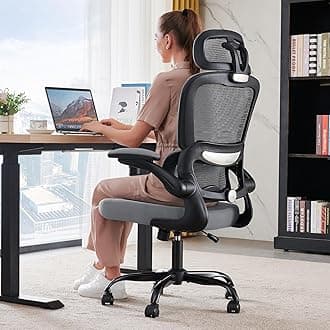 TRALT Office Chair Ergonomic Desk Chair, 330 LBS Home Mesh Office Desk Chairs with Wheels, Comfortable Gaming Chair, High Back Office Chair for Long Hours (Black Grey)Global Recycled StandardGlobal Recycled StandardGlobal Recycled Standard