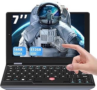 All Metal 7'' HD Touchscreen Ultra-Light Mini Laptop: Alder Lake N95 CPU 16GB RAM,512GB SSD, Win 11 Pro PC, WiFi, USB3.0, Mini HDMI, TF Card - for Business and Students (16G+512GB)