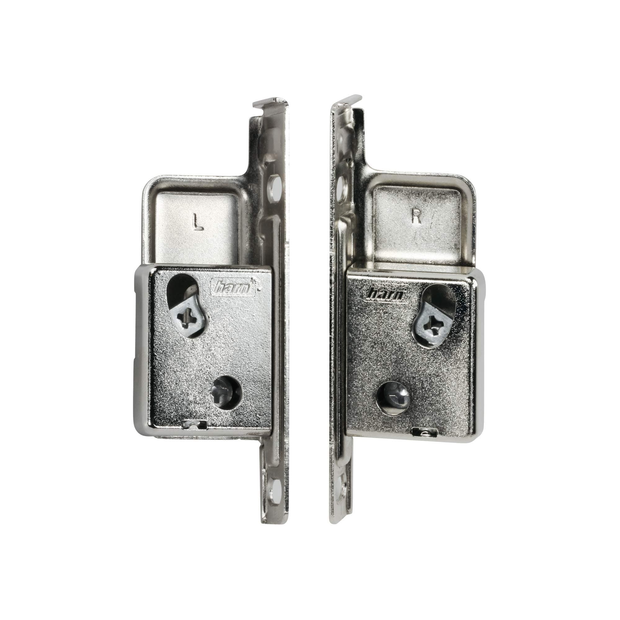 Rok Hardware Harn Impaz Drawer Box Slide Runner Left/Right Clip On Screw On Front Fixing Bracket Pair (2 Pairs, Left/Right)