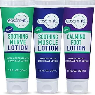 EPSOM-IT Starter Pack: Magnesium Cream for Feet, Ankles, Legs, Back & Neck - Soothing Nerve, Muscle & Calming Foot Rubs for Stiffness & Comfort - Epsom Salt Magnesium Sulfate - 3.5oz, 3-Pack