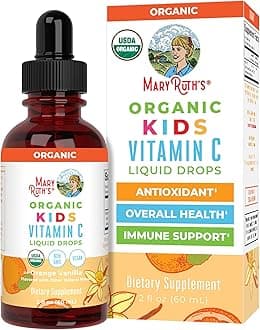 Kids Vitamin C Drops | Vegan Immune Support Supplement for Ages 4-13 | Immune Support & Overall Health | Vitamin C from Organic Acerola Fruit Extract | 2oz