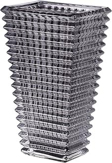 MCMCNCUIU Crystal Glass Vase, Large Crystal Vases for Flowers, Large Flower Vase, Black Modern Vases for Living Room, Bedroom, Kitchen, Dining Table, Mantle, Wedding, 11 Inches