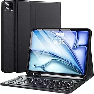 Wireless Keyboard Case with Arabic and English Layout, Rechargeable Bluetooth, Slim Stand Cover,Keyboard Case For (iPad Air 11"(M3,2025/ M2,2024))