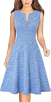 VFSHOWWomens Elegant Front Zipper Slim Work Business Office Party Cocktail Skater A-Line Dress