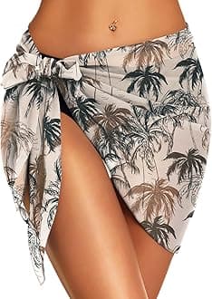 Swimsuit Coverups for Women Sarong Beach Bikini Wrap Sheer Short Skirt Chiffon Scarf for Swimwear