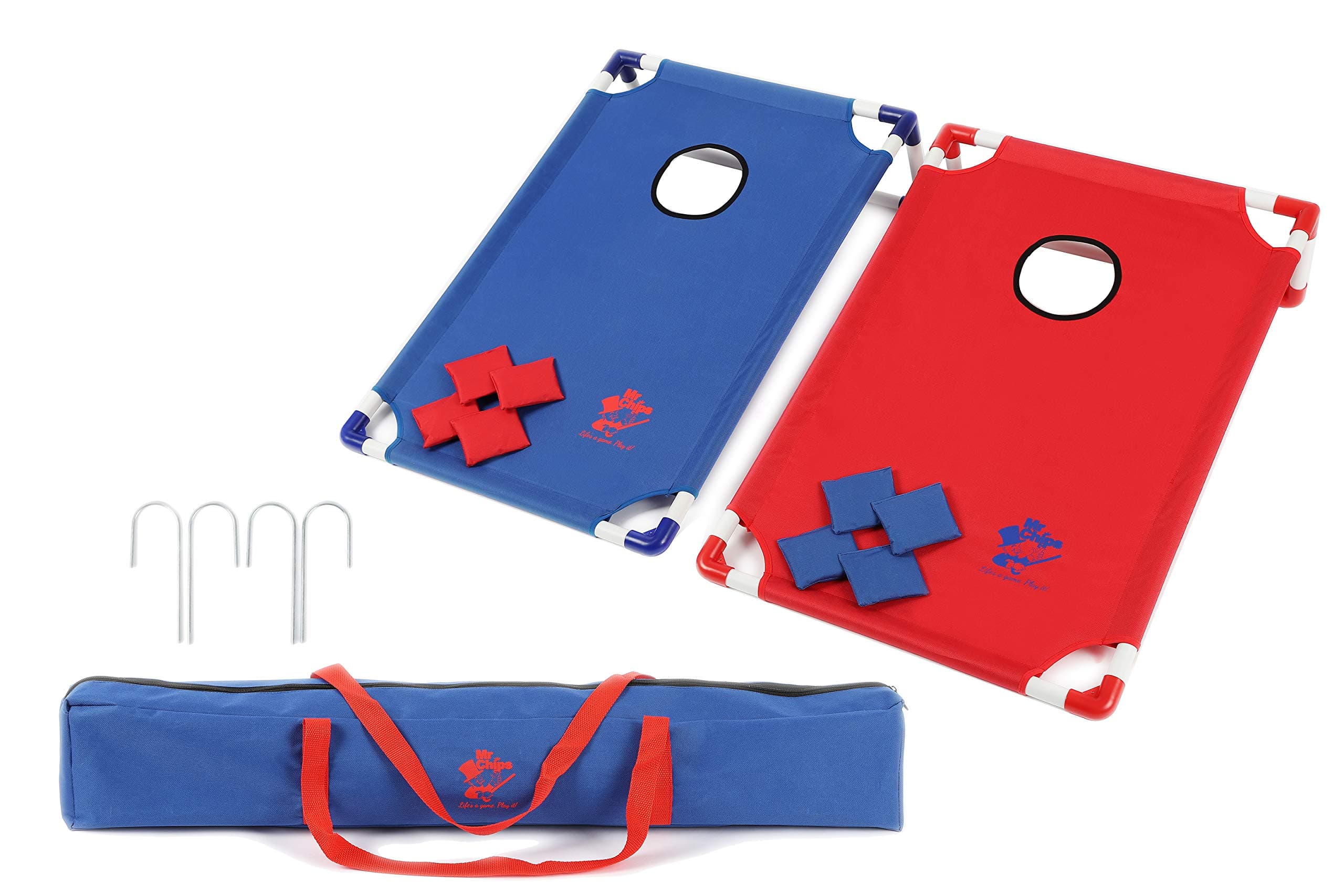 Cornhole Game with Boards and Corn Hole Bean Bags Four Free Can Coolers