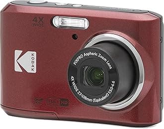 Kodak Friendly Zoom FZ45 Compact Camera - 16MP Sensor, 4x Optical Zoom, 2.7" LCD Screen, HD 720p Video, Red