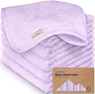 Baby Washcloth - Bamboo Washcloths Towel - Soft Organic Baby Washcloth - Face Towel for Baby, Adult and Infant - Baby Towels (Soft Lilac)
