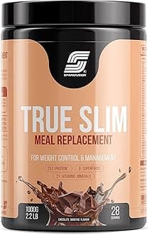 Sparkfusion True Slim Protein Powder Meal Replacement Shake | For Weight Control And Management | With 8 Ayurvedic Superfood | Sugar Free | For Men and Women (1000 g (Pack of 1), Chocolate Smoothie)