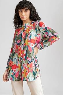 Leriya Fashion Women Rayon Shirts Korean Style Long Sleeve Oversized Button Down | Workwear Top for Office & Casual Wear