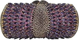 Boutique De FGG Sparkly Crystal Clutch Purse for Women Evening Bags with Spikes Wedding Party Rhinestone Clutch Handbag,Mini