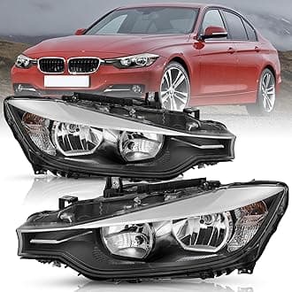 Headlight Assembly Compatible With 2012-2015 BMW 3- Series 320i 328i 335i [Halogen Model],12 13 14 15 BMW 3-Series F30 Headlamp Replacement Left Driver+Right Passenger Side