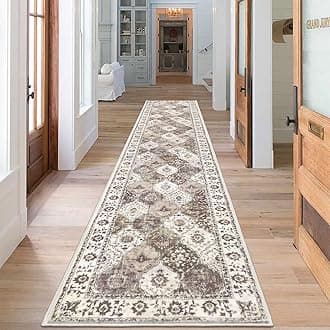 SHACOS Extra Long Runner Rugs for Hallway Non Slip 60x300 cm Brown Boho Hallway Hall Runner Rug Vintage Distressed Washable Carpet Runner for Kitchen Entrance Bedroom Laundry RoomOEKO-TEX STANDARD 100