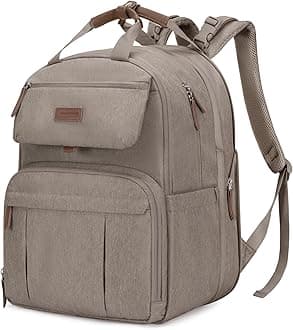mommore Diaper Bag Backpack, Multi-pocket Large Diaper Bag Travel Backpack for Mom Dad, Quick Access Baby Bag with Insulated Pockets, Changing Pad, Stroller Straps