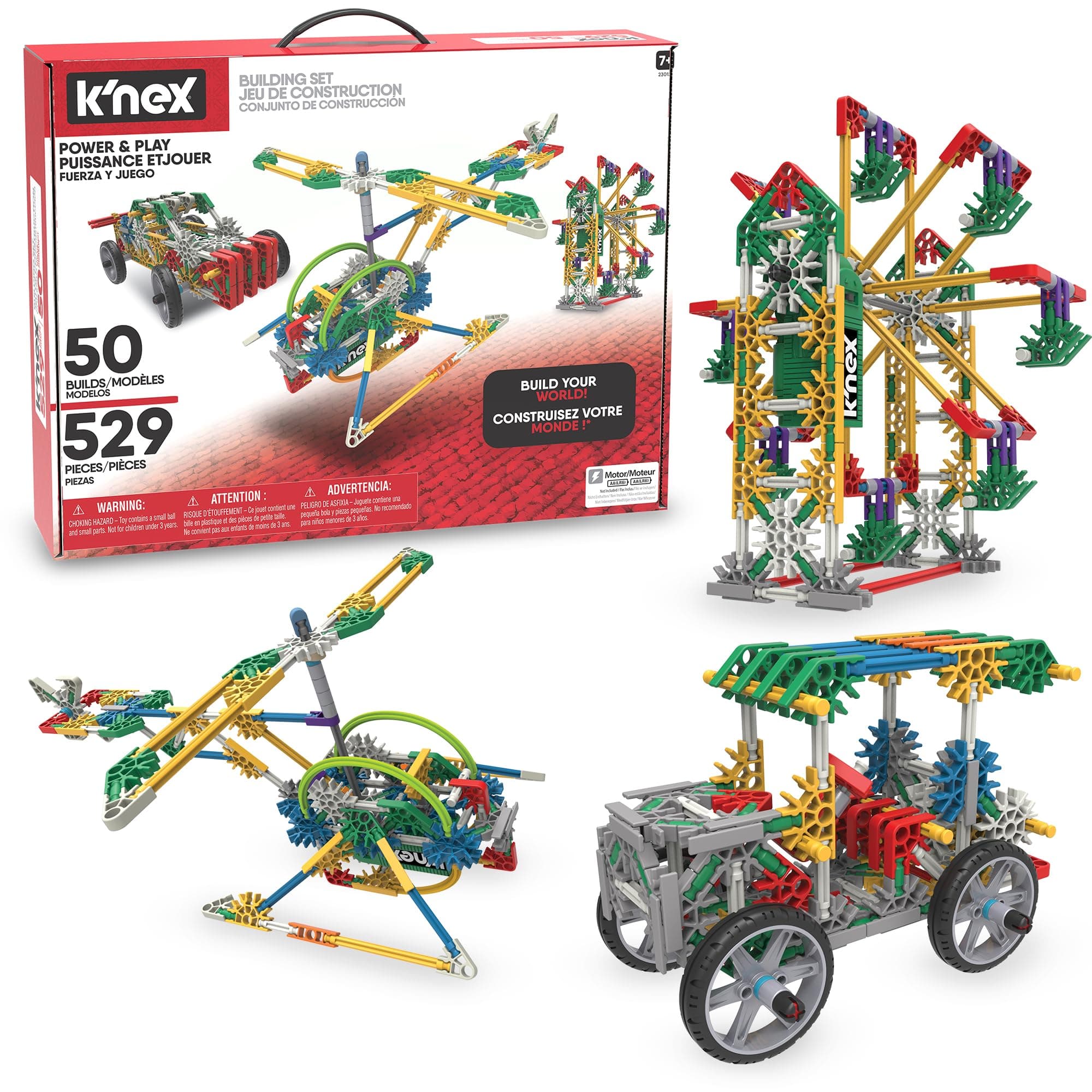 Power & Play Motorized Set ‚ 529 Pieces, STEM Building, Kid Construction Set‚ Ages 7+