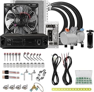 Universal A/C System for Cars, Trucks, Vans, Classic Cars, Pickup Trucks - 12V Cold/Hot Air Conditioning Compressor Kit