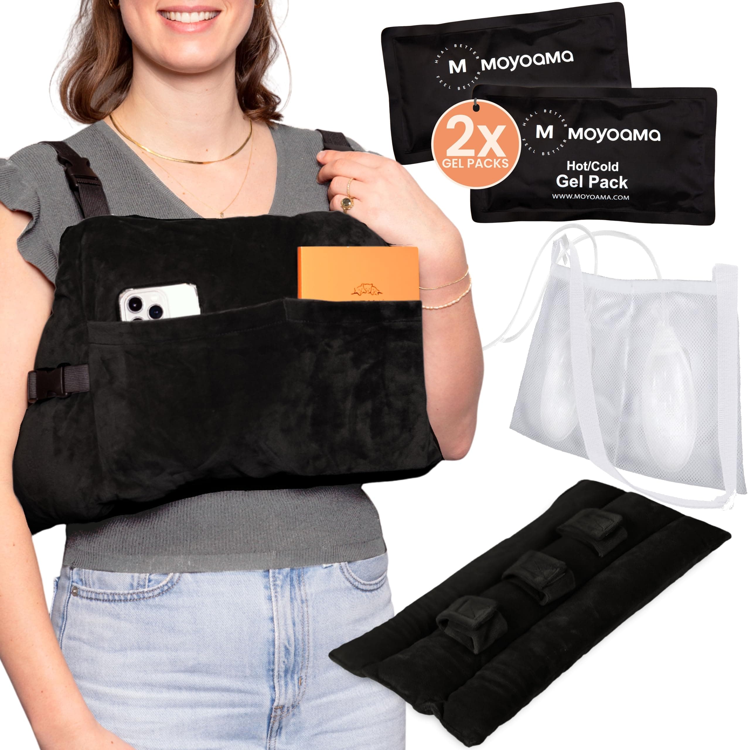 MOYOAMA Post Mastectomy Pillow – Hands-Free Protection with Secure Strap & Easy-Clean Washable Cover Breast Surgery Must Haves,Breast Reduction Recovery Supplies,Breast Augmentation