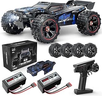 1:14 Scale RC Cars for Adults, 60KPH High Speed RC Truggy, 4X4 Off-Road Remote Control Truck, Waterproof Electric Car with 2S Battery, All Terrain RC Vehicle for Snow, Sand, Beach & Rocky Surfaces