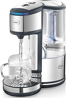 Breville BRITA HotCup Hot Water Dispenser | Integrated Water Filter | 1.8L with 3kW Fast Boil & Variable Dispense | Energy-efficient use | Stainless Steel [VKJ367]