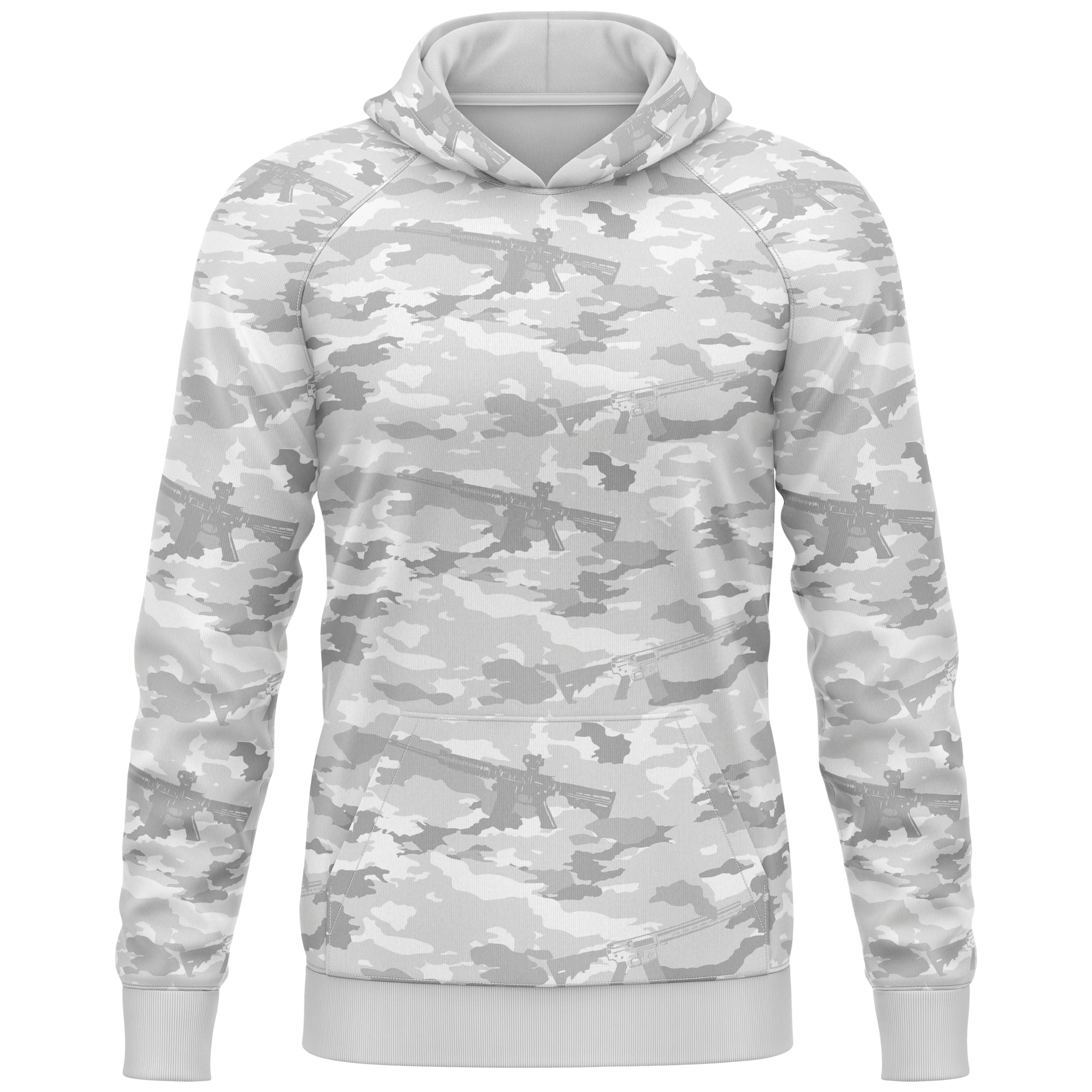 Eagle Six GearArctic Ghost Camo ARs All Over Print Performance Hoodie