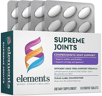ElementsSupreme Joints, 60 Tablets (15 Day Supply), Comprehensive Joint Support Supplement, Promotes Joint Health, Mobility and Flexibility, Gluten Free