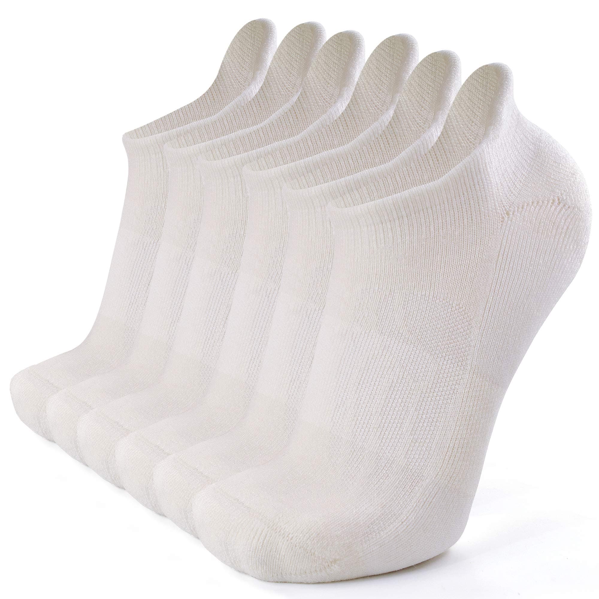 Busy Socks Merino Wool Compression Support Ankle Running Hiking Socks for Men Women, Soft Thick Cushion Tab Socks 3/6 Pairs