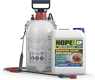 NOPE! CP Bed Bug Killer Spray - Odourless & Non-Staining, Extended Residual Kill up to 3 Months for mattress, bed frames, furniture (5 L & Sprayer)