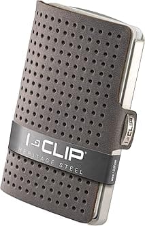 I-CLIP Stainless Steel with interchangeable Moneyclip - Slim Wallet - Leather Wallet - Premium Wallet - Stainless Steel Cardholder