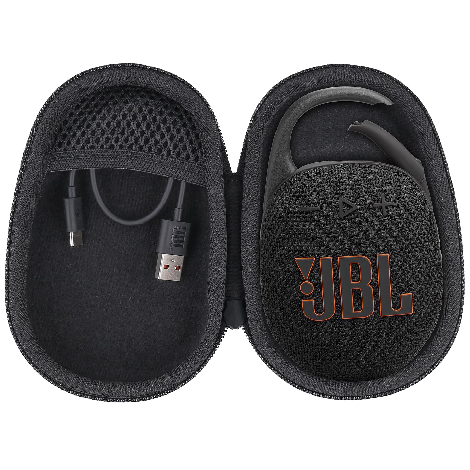 co2CREA Hard Carrying Case Replacement for JBL Clip 5 Waterproof Portable Mini Speaker (Black Case)