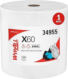 X60 Reusable Cloths (34955), White, Jumbo Roll, 1100 Sheets/Roll, 1 Roll/Case