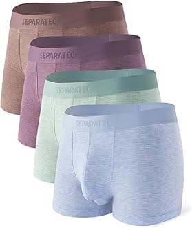 4 Pack Mens Soft Breathable Viscose Bamboo Underwear Double Pouch Briefs
