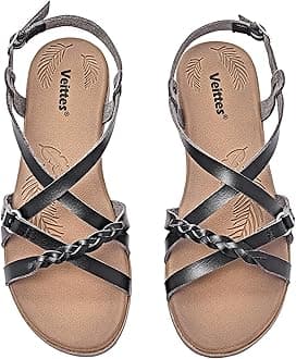 Women's Casual Flat Sandals,Fashion Braided Criss Cross Strap Braided,Adjustable Ankle Straps, Open Toe Summer Sandals