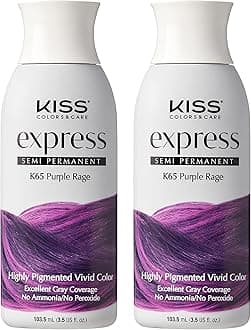 Express Semi-Permanent Hair Color – Vivid, Highly Pigmented Dye for Vibrant Hair, Gentle Formula, Gray Coverage, pH Balanced, 23 Intermixable Shades, All Hair Types (3.5 oz, Purple Rage, 2 Count)