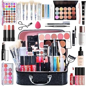 FantasyDay All-in-one Makeup Gift Sets | Full Make up Kit for Women Girls Xmas Essential Bundle Include Eyeshadow Palette Lipstick Blush Concealer Face Powder Eyeliner Lipgloss Mascara Eyebrow Pencil
