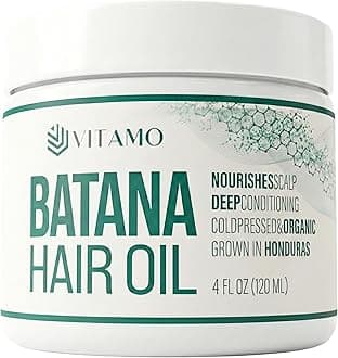 Vitamo 100% Organic Batana Natural Hair Growth Oil | Pure Elaeis Oleifera | Cold Pressed for Maximum Potency | Dr. Sebi Inspired Scalp & Hair Shine Treatment for Men and Women | No Burnt Smell
