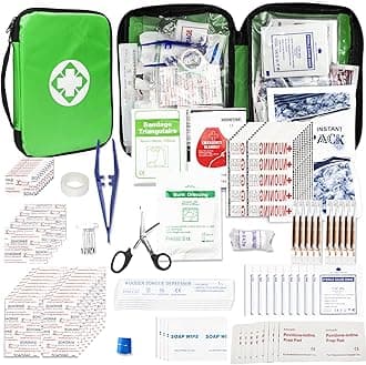Home-Businesses First-Aid Emergency-Kit for Camping-Car - 300 Pcs Urgent Essential First Aid Kits Refill Supplies with Tourniquet Bandages for Workpalce Green 1st Aid