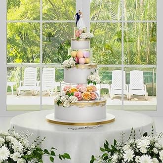 NPPLUS 3PCS Clear Acrylic Cake Stand, Fillable Cake Box Riser Cake Tier, Round Cake Display Box with Lid, Decorative Centerpiece Box for Wedding Birthday Party (14" Dx4 H,10" Dx4 H,6" Dx4 H)