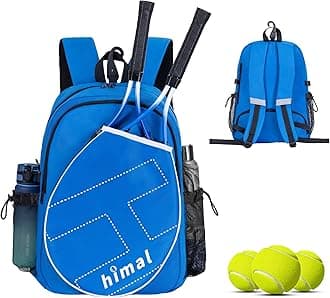 Tennis Bag Tennis Backpack for Men Women, Large Capacity Holds 2 Rackets with Ventilated Shoe Compartment and Insulated Pocket