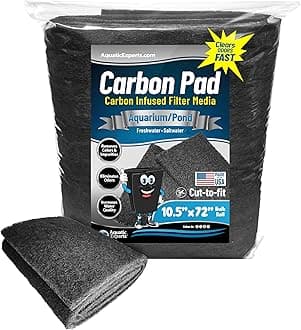 Aquarium Carbon Pad – Cut‑to‑Fit Carbon Infused Filter Pad Media for Crystal Clear Fish Tanks and Ponds, 3/8"–1/2" Thick (10.5 Inch Width, 72 Inch Long)