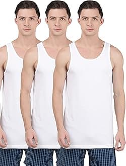 Mordern Classic Basic Vest 3Pcs Pack | 100% Cotton Vest for Men | 8820-0310-WHITE/M