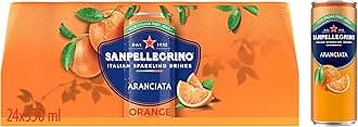 Italian Sparkling Drinks Tastefully Light Sparkling Orange Canned Soft Drink 24 x 330ml | 64 kCals per Can