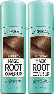 Hair Color Root Cover Up Temporary Gray Concealer Spray Light Brown (Pack of 2) (Packaging May Vary)