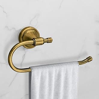 Plantex Stainless Steel 304 Grade Niko Napkin Holder/Towel Holder/Towel Hanger for Kitchen/Towel Ring/Bathroom Accessories - (Pack of 1,Brass Antique)