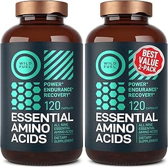 WILD FUEL Essential Amino Acid Complex - Lysine, Isoleucine, Valine, Leucine - All 9 Branch Chain Amino Acids Supplement for Power and Recovery for Women And Men - 60-days Supply, 240 Vegan BCAA Pills