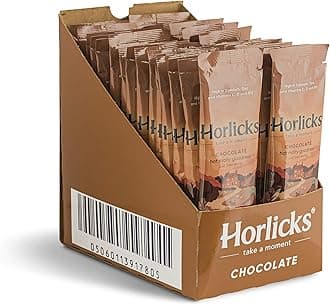 Horlicks Malted Chocolate Sachets (Pack of 30) - Just add water, Horlicks Chocolate Malted Milk Powder. High in Calcium, Zinc, Vitamin C, Vitamin D & Vitamin B12.