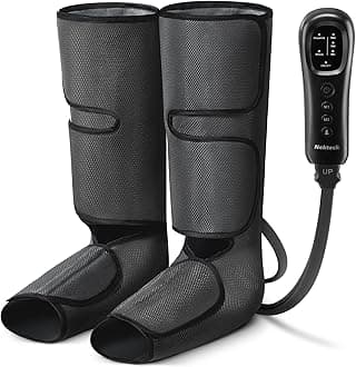 Nekteck Leg Massager with Air Compression for Circulation and Relaxation, Foot and Calf Massage Machine with Hand-held Controller, Adjustable Leg Wraps for Home and Office Use - FSA HSA Eligible