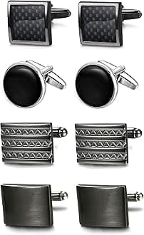 FIBO STEEL4-8 Pairs Wedding Business Classic Cufflinks for Men Unique Cufflink Set Mens