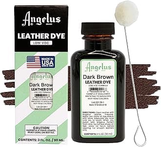 Angelus Leather Dye - Flexible Leather Dye for Shoes, Boots, Bags, Crafts, Furniture, & More 3oz (Dark Brown)