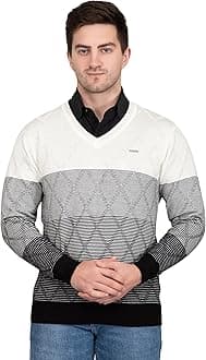 GODFREYThin and Warm V Neck Pullover Woolen Sweater for Men