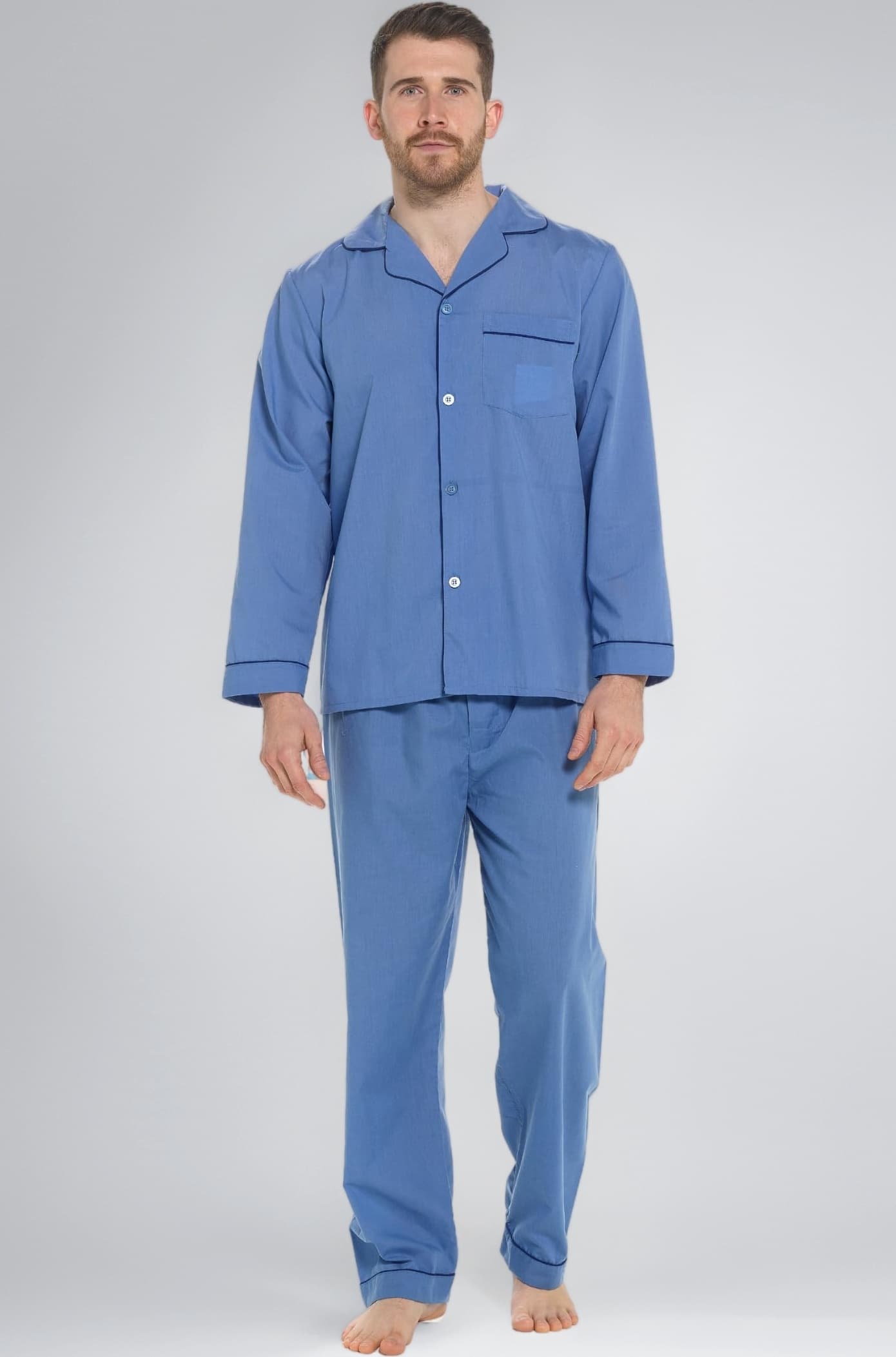 Strong Souls Mens Pyjamas Traditional 2 Piece Pjs